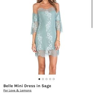For Love and Lemons belle mini dress in sage